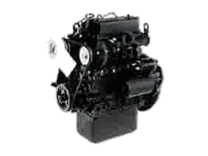 Mitsubishi L2E industrial diesel engine, a small naturally aspirated block shown with a separate mounting bracket.