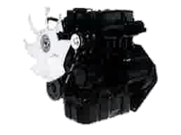 Mitsubishi S3L2 industrial diesel engine, a small compact block with a cooling fan at the front.